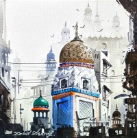 Zahid Ashraf, 12 x 12 inch, Acrylic on Canvas, Cityscape Painting, AC-ZHA-145